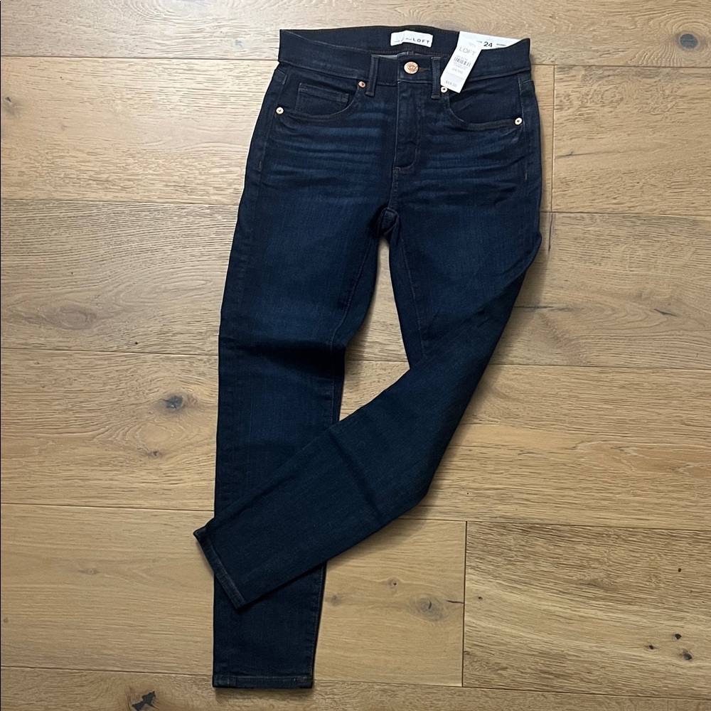 LOFT Women's Deep Indigo Skinny Jeans